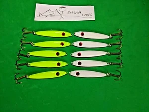 3/4 oz 10 - Minnow Spoons Lead Fishing Jigging Casting Lures - Picture 1 of 5