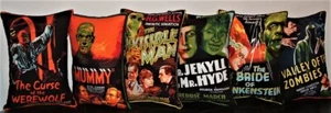 Vintage Horror Movie Poster On Small Cotton Pillows, Sale For 1 Your Pick, New - Picture 1 of 31