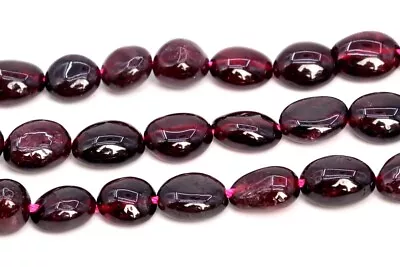 7-9MM Wine Red Garnet Pebble Nugget Grade AA Genuine Natural Loose Beads - Image 1 of 4