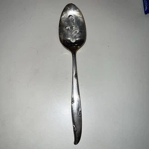 Silberblume von Community, versilberter Esslöffel, durchbohrt (Servierlöffel) - Bild 1 von 3