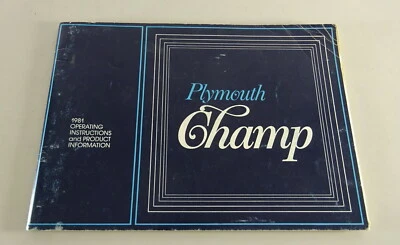 Manuale Dell'Owner / Manuale Plymouth Champ Stand 1981 - Immagine 1 di 2