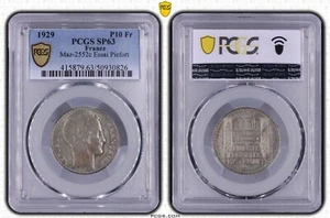 France - 10 Francs Turin 1929 - Essai piefort - PCGS SP63 - Imagen 1 de 1