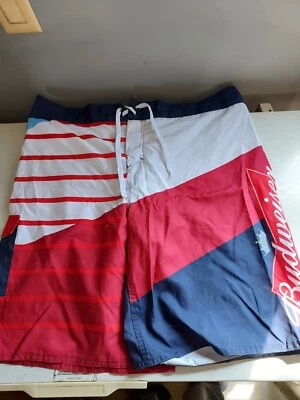 Budweiser Mens Swimming Trunks 38 red blue Kings of beer...5 - Image 1 of 4