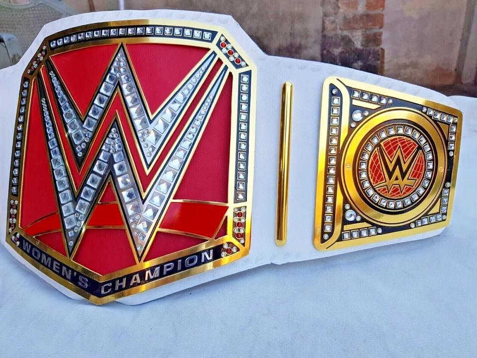 RAW Women's Championship Title Belt - 2MM Brass, Red, Adult Size Replica - Image 1 of 4