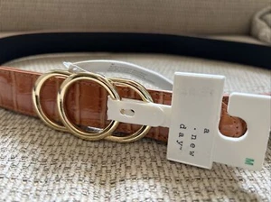 A New Day Women’s M Triple Plaque Belt Brown - Picture 1 of 8