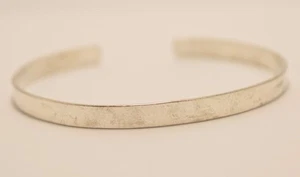 Plain 925 Sterling Silver Cuff Bangle Bracelet. 11 grams - Picture 1 of 12