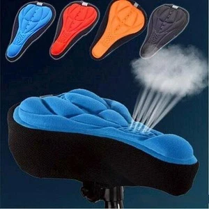 BICYCLE GYM COMFORT GEL SEAT SADDLE COVER CUSHION FOR BICYCLE GYM SPIN BLUE - Picture 1 of 2