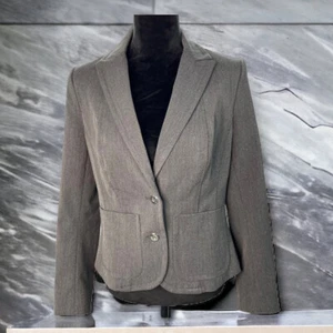 New York & Company 7th Avenue Blazer Jacket Womens Sz 8 Dark Gray Lined Pockets - Picture 1 of 11