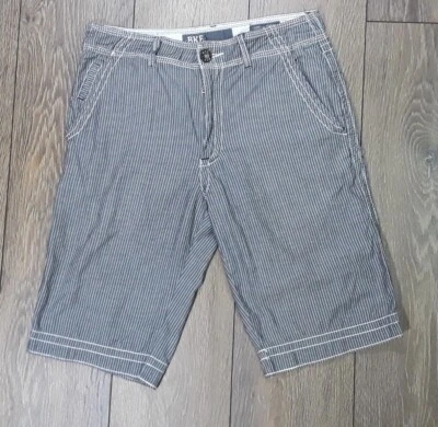 Pantalones Cortos Chinos BKE Hebilla West Coast Calce Ajustado Gris Pin Rayas 31/23 Foto 1 de 4