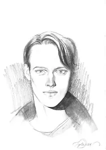 Disegno originale grafite uomo bello ritratto ragazzo ritratto disegno - Foto 1 di 4