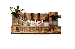 Hausbar Männer Aufdruck Wunschtext Wandbar rustikal Holzmöbel Hängeregal Sekt - Bild 1 von 11
