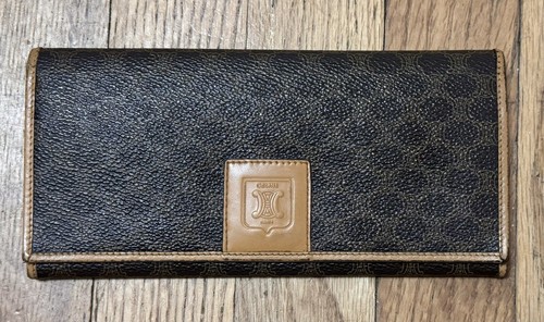 Portafoglio Celine Triomphe Vintage Macadam Canvas Pelle