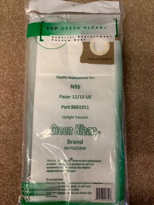 Paper bag fit NSS 9691911 VACUUM CLEANER Pacer 12 15UE GK-P12 15UE  10 BAGS - Image 1 of 4