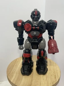 Hap-P-Kid Toy Action Figure Black and Red Robot Works Lights Up 7" - Picture 1 of 10