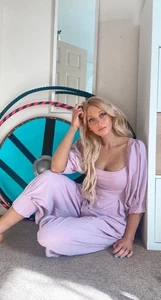 Mameluco Free People Lotta Love Talla MEDIANO NUEVO CON ETIQUETAS Lila Bohemio - Imagen 1 de 9