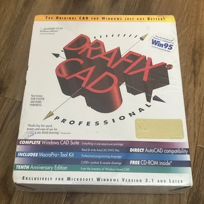 Drafix CAD Computer Aided Professional Software Windows 95 Sealed - Image 1 of 4