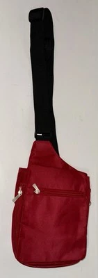 Travelon Red Fabric Crossbody Sling Organizer Shoulder Bag Purse Anti-theft - Image 1 of 4