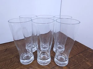 Vintage Clear Pilsner Glasses – Set of Six, 12 Ounces - Picture 1 of 9