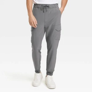 NWT Goodfellow & Co. Tech Drawstring Slim Fit Cargo Jogger Pants Gray Men's S - Picture 1 of 11