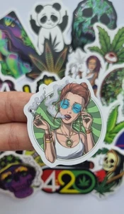 20pcs Cannabis Stickers 420 Weed Ganja Hash Theme Vinyl Stoner Theme Rasta Decal - Picture 1 of 14