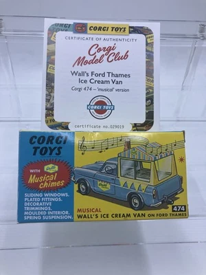 Corgi Model Club Wall's Ice Cream Van 474 on Ford Thames Chassis Musical Chimes  - Image 1 of 4