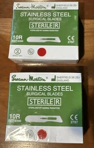Swann-Morton Surgical Blades 100 pack Sterile R #10R Get 2 Packs Total Of 200 - Picture 1 of 4