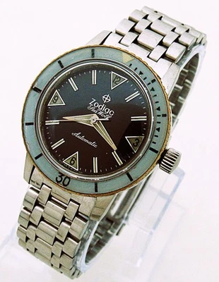 Reloj Pulsera Zodiac Sea Wolf Automático Esfera Negra Bisel Baquelita, Gran Corredor Foto 1 de 4