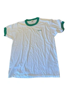 Vintage 80s Tanqueray Ringer T-Shirt Size XL White & Green - Picture 1 of 4