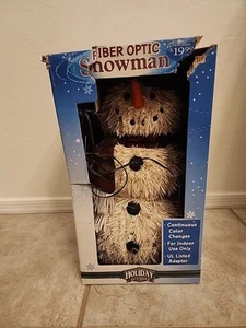 90s Fiber Optic Snowman Color Changing Holiday Seasons Christmas Decor 16" - Picture 1 of 14