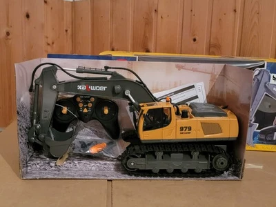 RC-Bagger Ferngesteuerter Bagger Spielzeug, 1:18 RC Bagger mit Metallschaufel - Bild 1 von 4