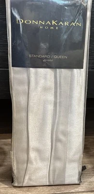 Donna Karan Home Standard Pillow Sham (1) Silver Tidal Collection Two Tone - Image 1 of 4