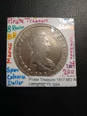 1817 8 Reales Pirate Treasure - Zacatecas - Mexico - Fernando VII - GREAT SHAPE  - Image 1 of 4
