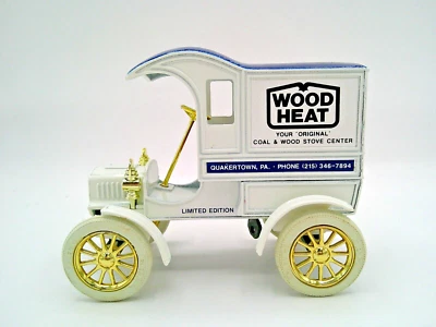 ERTL 1905 WOOD HEAT DELIVERY CAR COIN BANK W/KEY Quakertown Pa. / Die-Cast Metal - Image 1 of 4