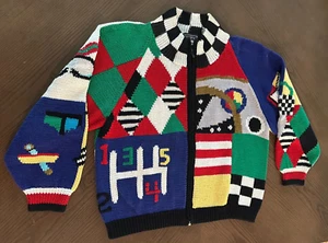 Vtg 90s Berek Formula F1 Grand Prix Indy 500 Race Racing Long Sleeve Sweater S - Picture 1 of 12