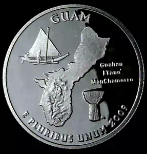 2009-S 25C Territories Quarter Guam GDC Proof 90% Silver 22stt1007-3 - Picture 1 of 2