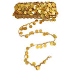 Goldmünze Pailletten Quastenborte 10 Meter zum Selbermachen Kleidung Band