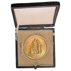 France - médaille de mariage - Graveur Petit - 16 avril 1873 - vermeil + écrin - Imagen 1 de 6