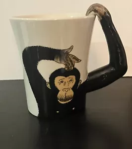Pier 1 Stoneware Chimp Monkey 3D Handle 16-18 oz Mug - Picture 1 of 5