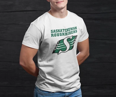 Retro Style CFL Saskatchewan Roughriders  Printed T Shirt sz S - 3XL NEW - Image 1 of 3