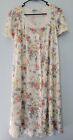 Vtg Vanity Fair Floral Robe/Gown Button Front S Lace Neck Inset Knee Length Read