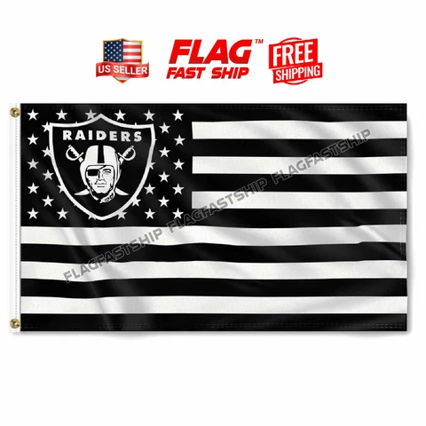 Raiders FLAG 3X5 Las Vegas Banner NFL New FREE Shipping US Seller Cover