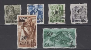 (WH22600) SAARLAND 1947, MI 230YI+231,234,236/238ZII, USED, CV €105, SEE SCANS - Picture 1 of 2