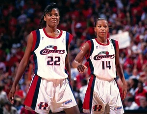 Houston Comets Sheryl Swoopes & Cynthia Cooper Glossy 8x10 Photo WNBA Print - Picture 1 of 1
