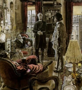 Sherlock Holmes Baker Street Print Robert Fawcett Pulp Detective Art Colliers - Picture 1 of 2