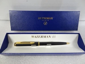 Vintage Waterman Maestro Black Matt Gold Trim Ballpoint Pen W/ Box Click Mech. - Picture 1 of 12