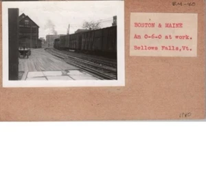 Boston & Maine Railroad Engine 0-6-0 At Work Photo On Index Card 3.5 x 2.5 - Bild 1 von 2