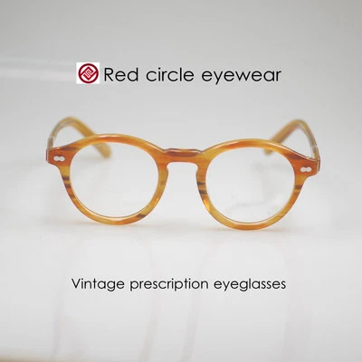 Retro Redondo Acetato Gafas Johnny Depp Gafas Rubio Hombre Gafas Unisex Foto 1 de 4