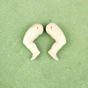 Antique dollhouse baby doll legs, porcelain, 2" / 51 mm, wire fixing, Germany - Picture 1 of 6