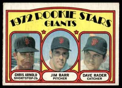 1972 O-Pee-Chee Arnold/Jim Barr/Dave Rader Rookie #232 R118 - Image 1 of 2