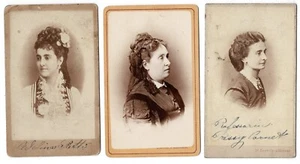 3 vintage CdV of Sopranos Minnie Hauk, Adelina Patti, and Adele Passy-Cornet - Picture 1 of 4